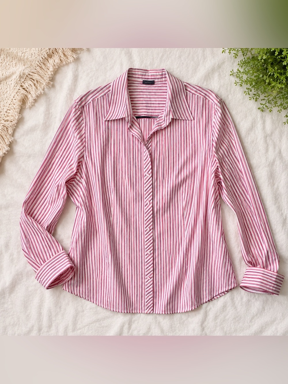 ✨ Talbots Pink Stripe Button Down Shirt Sz 16 ✨